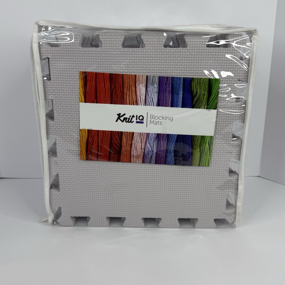 Knit IQ Blocking Mats for Knitting and‎ Crochet Pack of 9 With Storage Bag